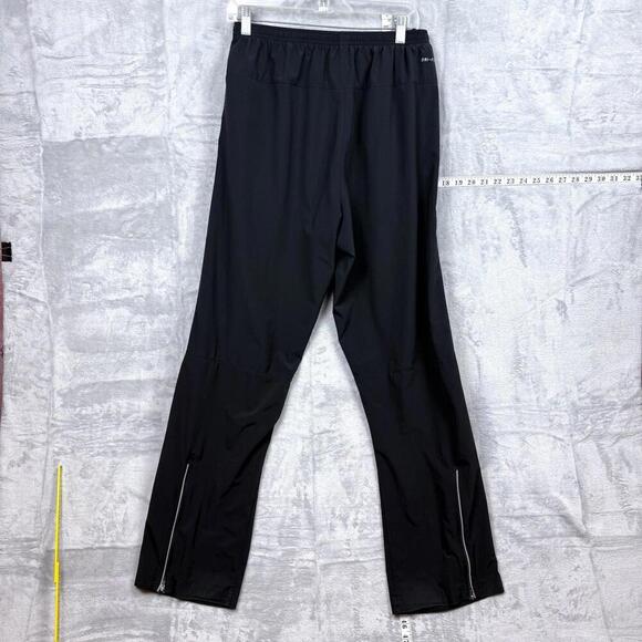 Nike Dri-Fit Black Track Pants Men Size M Lightweight Zip Hem Athletic Running - Picture 2 of 11